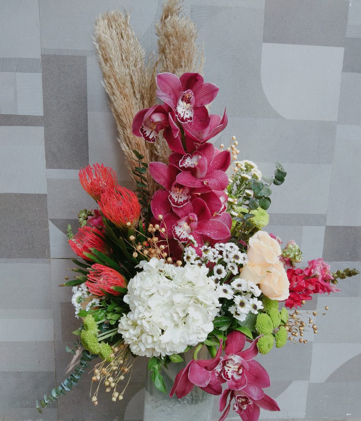 Wild Elegance Tall Vase Arrangement 🌾🌸🌿