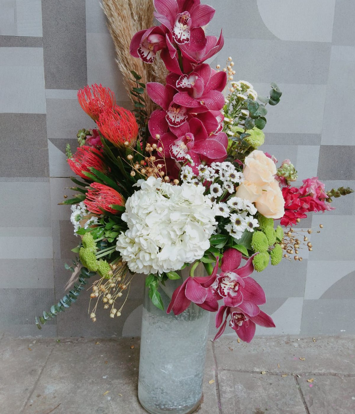 Wild Elegance Tall Vase Arrangement 🌾🌸🌿